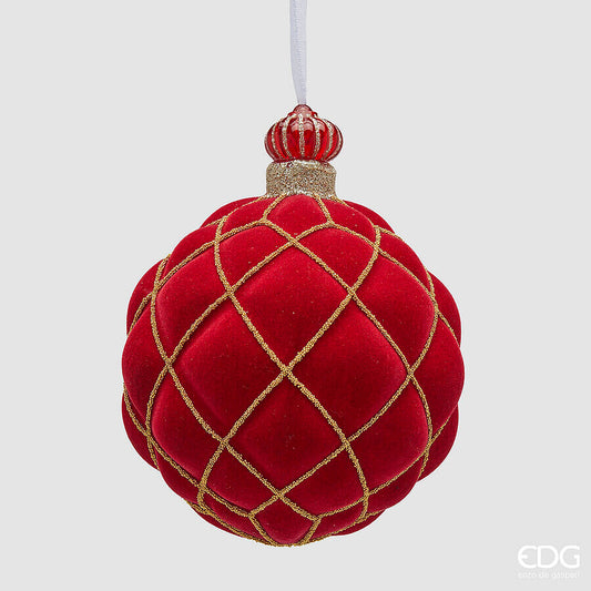 EDG - Addobbo Palla Regale H13.5 D 12cm Rosso