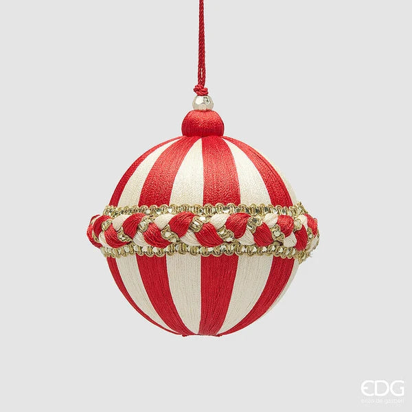EDG - Addobbo Palla Natalizia con Treccia Rossa