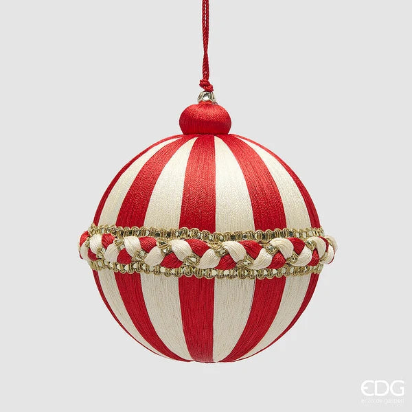 EDG - Addobbo Palla Natalizia con Treccia Rossa