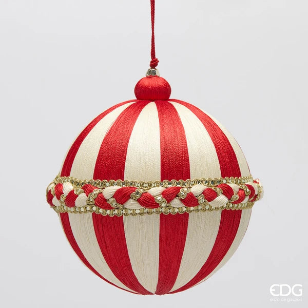 EDG - Addobbo Palla Natalizia con Treccia Rossa