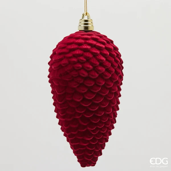 EDG - Addobbo Pigna in Velluto H 25 cm Bordeaux