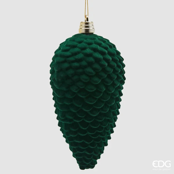 EDG - Addobbo Pigna in Velluto H 25 cm Verde