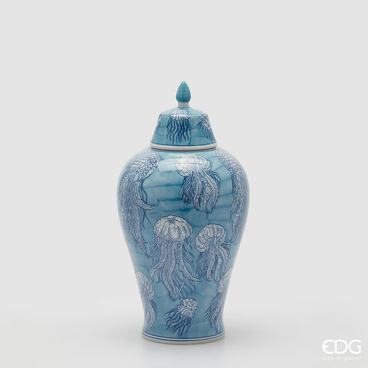 EDG - Vaso  Bombato Celeste  Meduse d.19 h.37