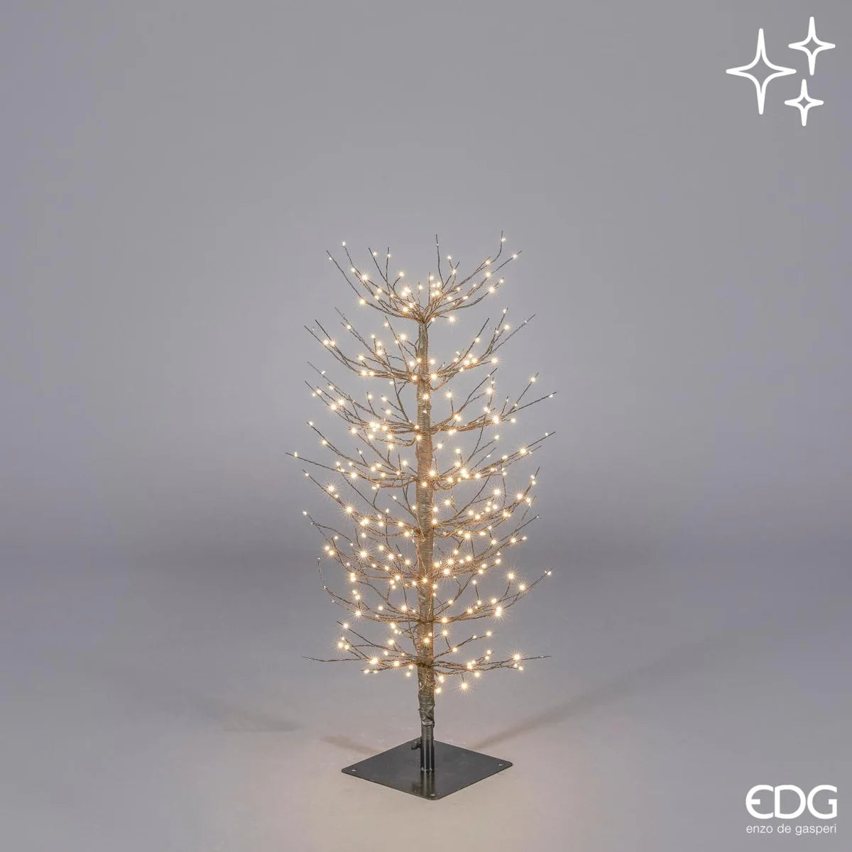 EDG - Albero Faggio con base 320 mini led H90 cm Nero