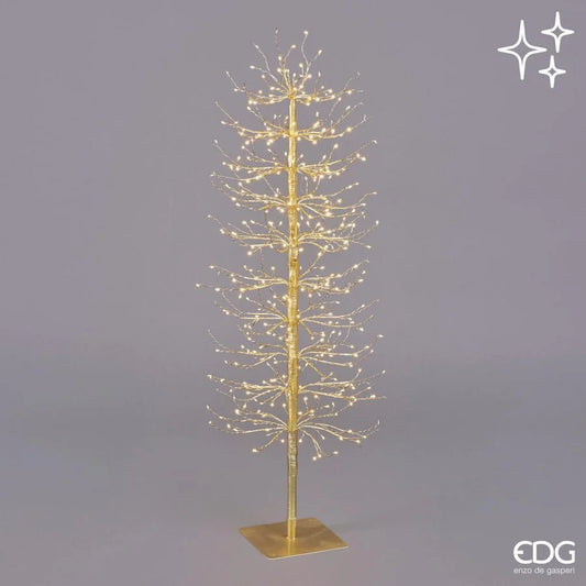 EDG - Albero Faggio con base 400mini led H120 cm Oro