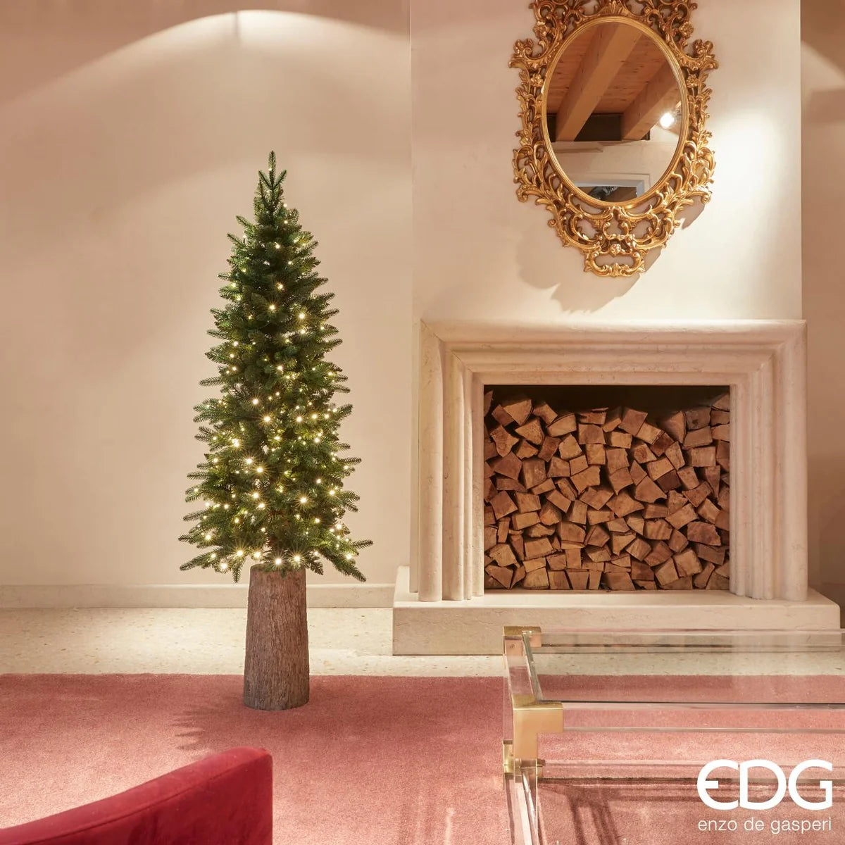 EDG - Albero di Natale Pino Slim 150 cm Con 260 mini led