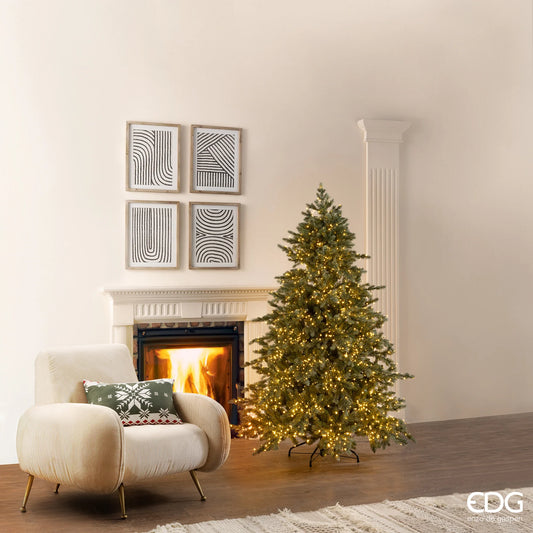 EDG - Albero di Natale Pino Argentato H180cm con 3000 Mini Led
