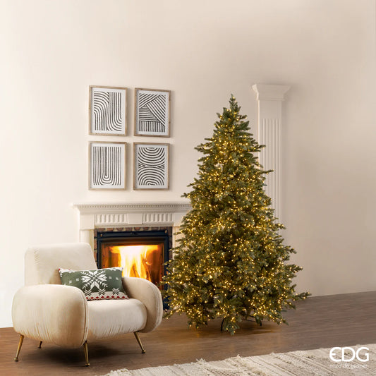 EDG - Albero di Natale Pino Argentato H2100 cm con 4000 Mini Led