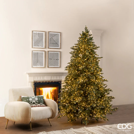 EDG - Albero di Natale Pino Argentato H240 cm con 5000 Mini Led
