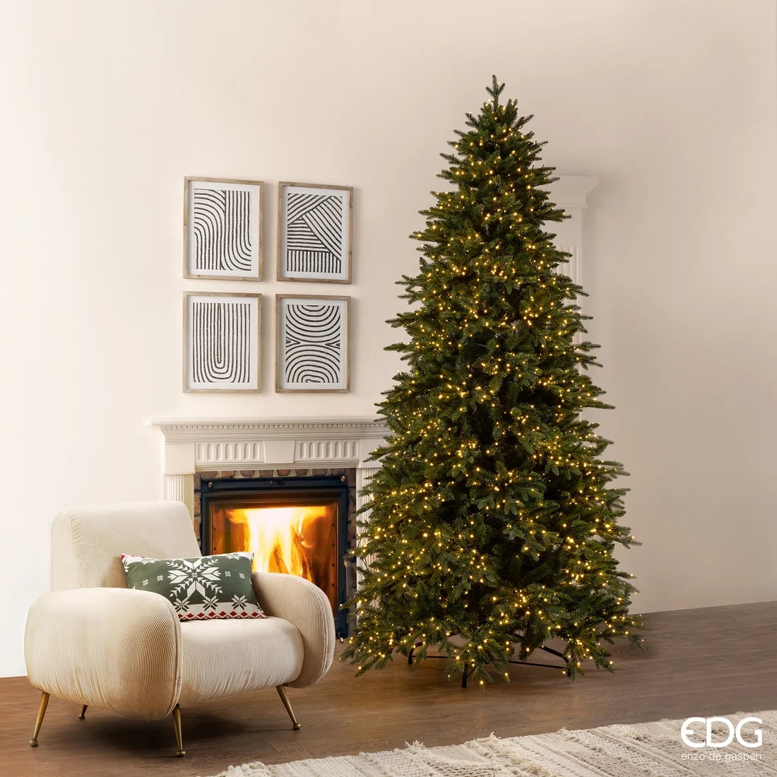 EDG - Albero di Natale Pino Cristallo 270 cm Natural con 3100 Mini Led