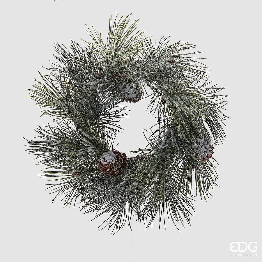 EDG - Corona Pino Innevato con Pigne Ø50 cm