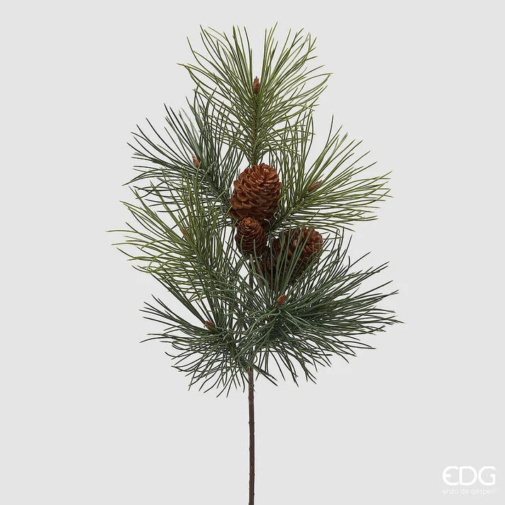 EDG - Ramo di Pino Artificiale con Pigne H 76 cm