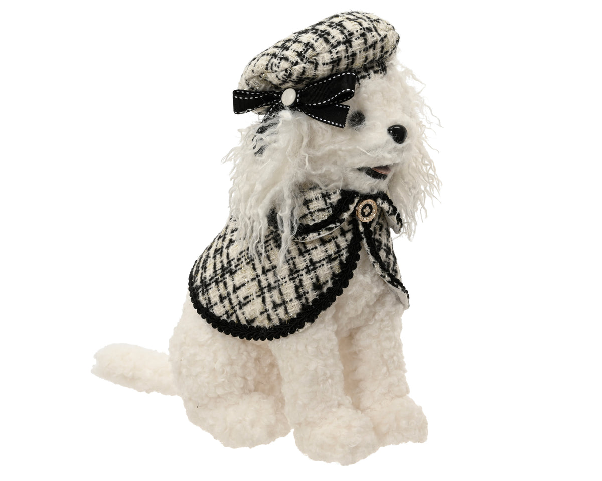 Garden Foggia - Peluche Barboncino Bianco "Parisienne" Chic con Mantellina e Basco