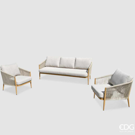EDG - Set da Giardino Corde 3 Pezzi – Grigio Chiaro