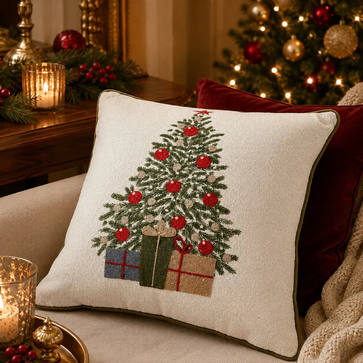 EDG - Cuscino Albero Quadrato 45x45 cm White