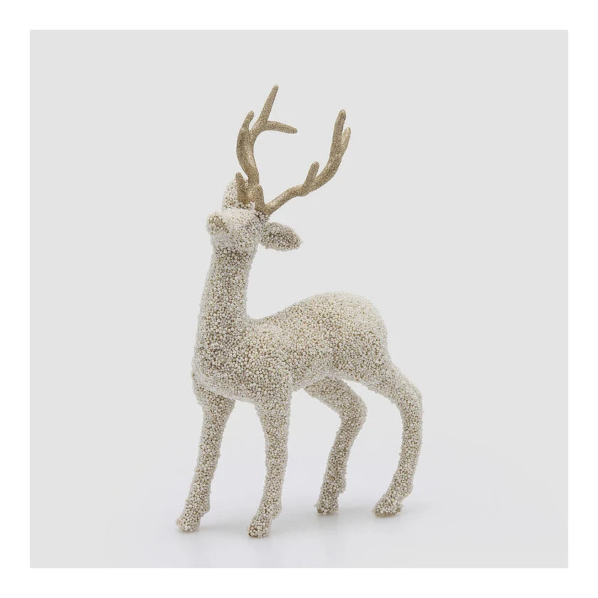 EDG -  Statuina natalizia Renna con perle avorio 29x14xH51 cm