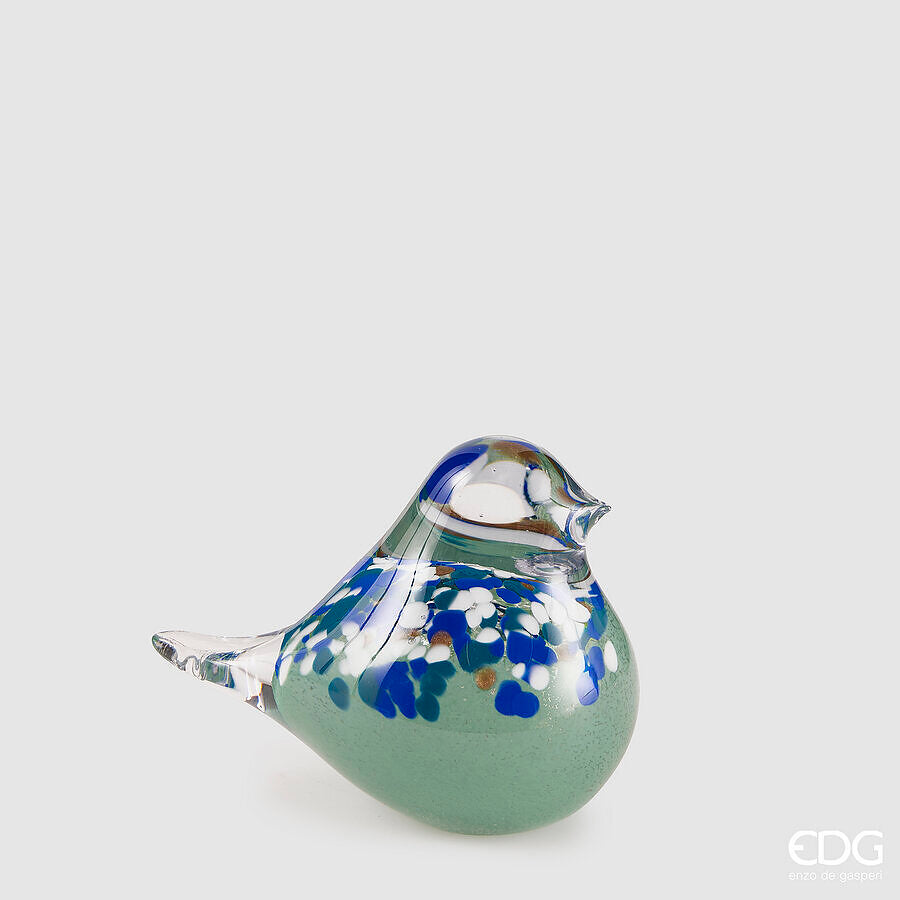 EDG - Decoro Passero In Vetro H 10cm