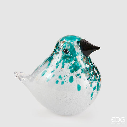 EDG - Decoro Passero In Vetro H 15cm