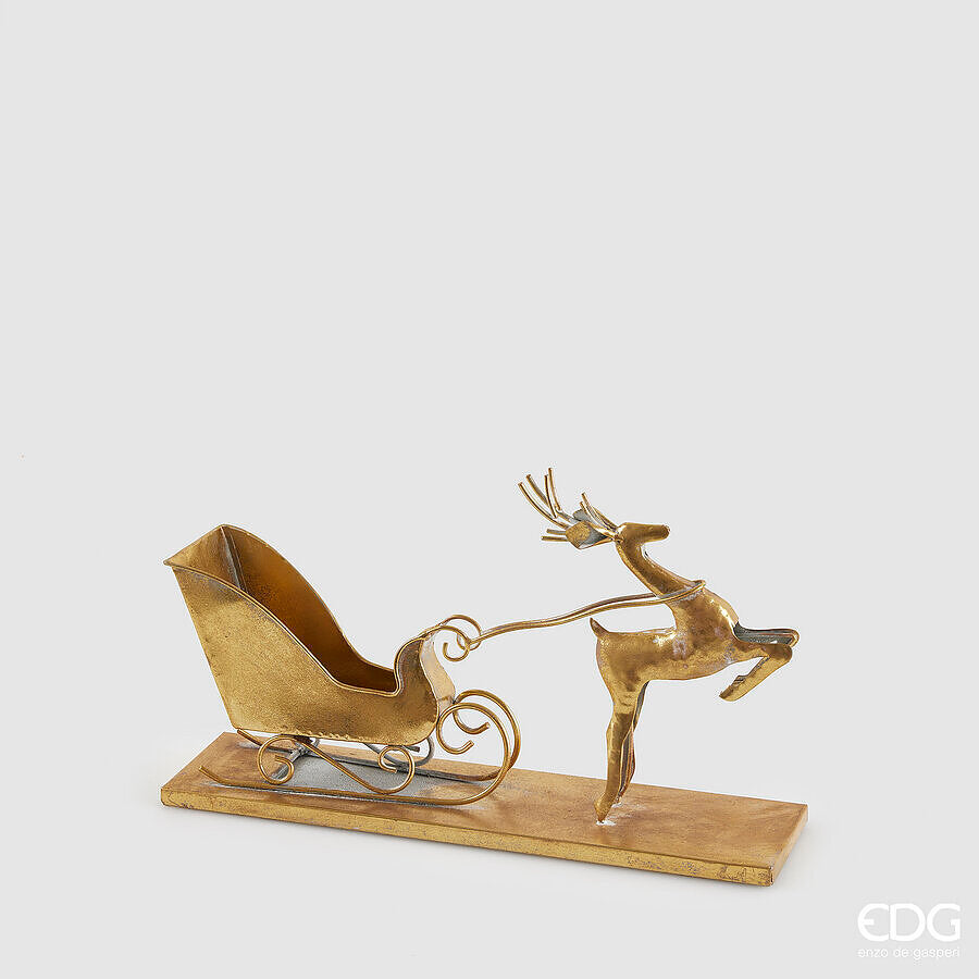 EDG - Decoro Renna Con Slitta H22 cm