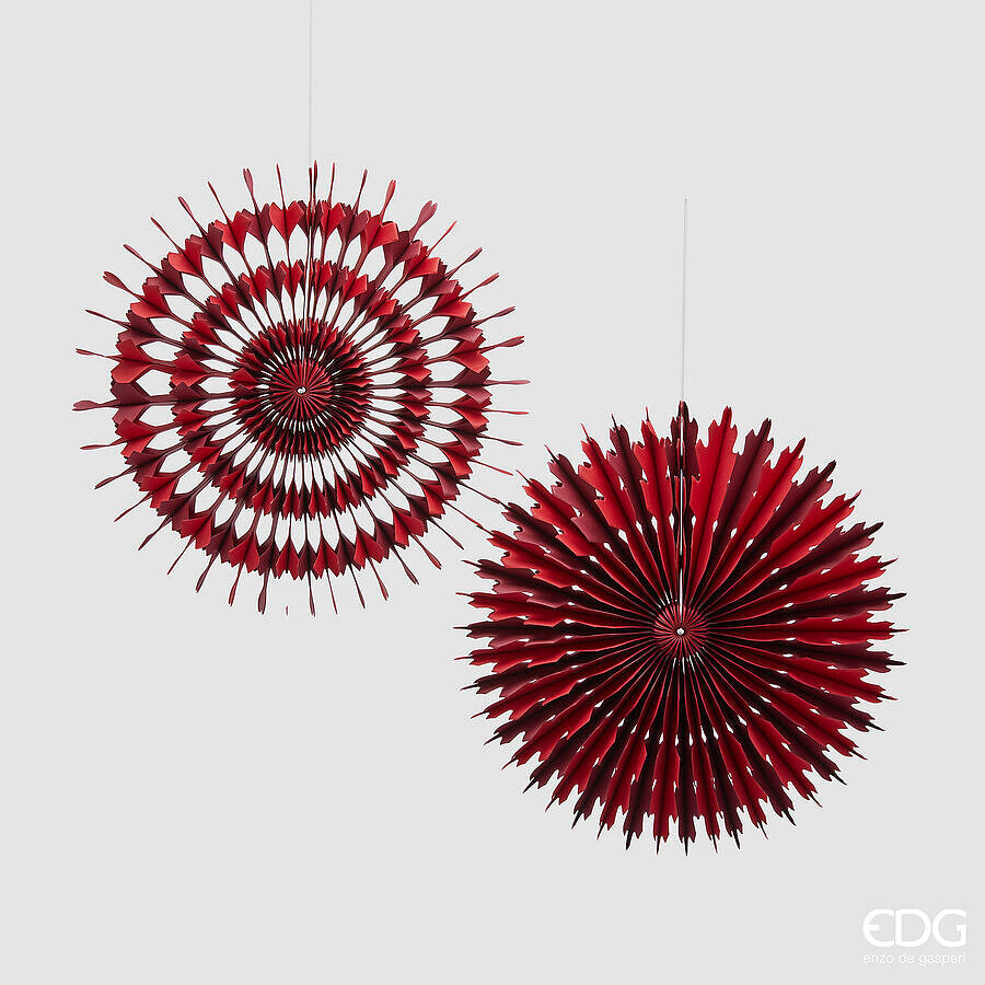 EDG - Decoro origami ruota da appendere d 30CM Rosso