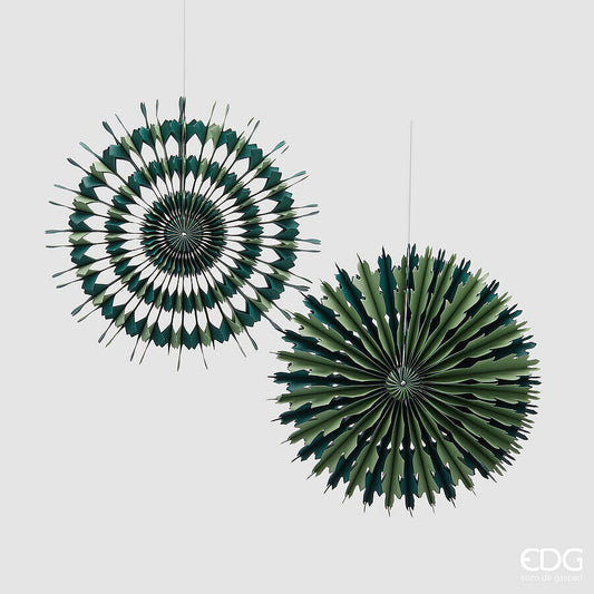 EDG - Decoro origami ruota da appendere d 30CM Verde