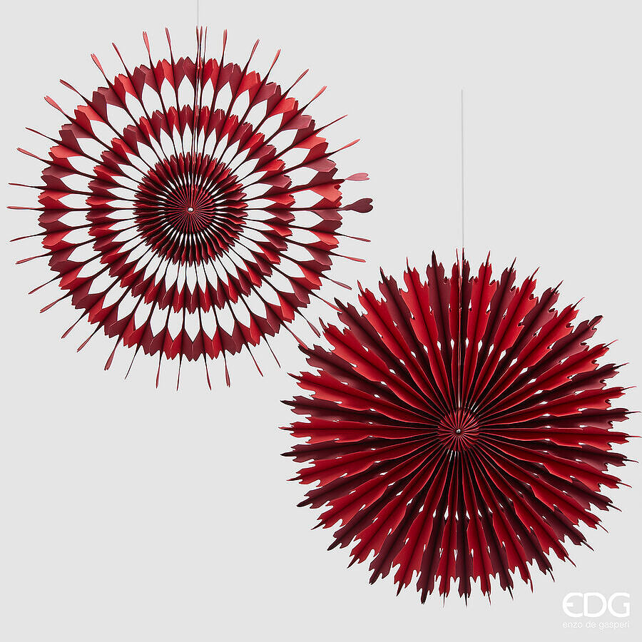 EDG - Decoro origami ruota da appendere D 40cm Rosso