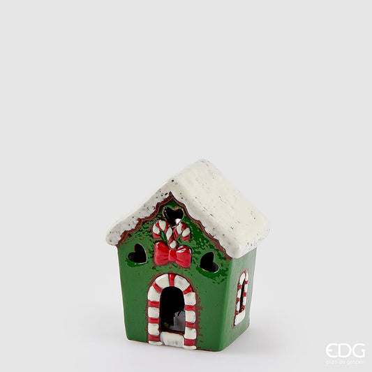 EDG - Casetta LED Natalizia Verde H12 cm