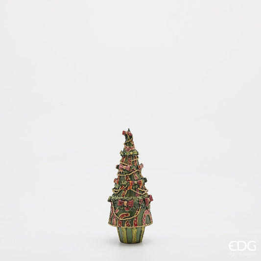 EDG - Decoro Pino fiocchi Decoglitter H22cm