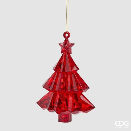 EDG - Decoro Diamante Pino da Appendere H 17 L 13cm Rosso