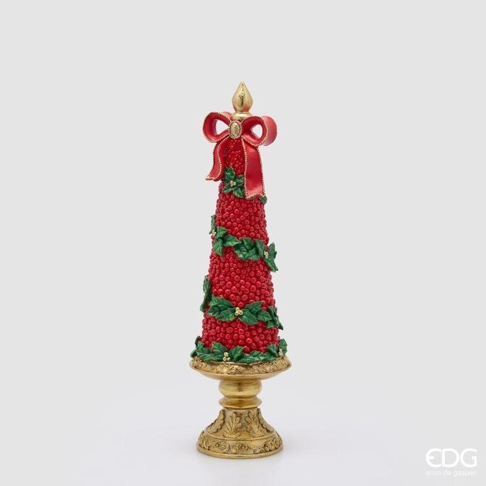 EDG - Alberello Pino con Fiocco Verde Rosso H 48 D 13,5