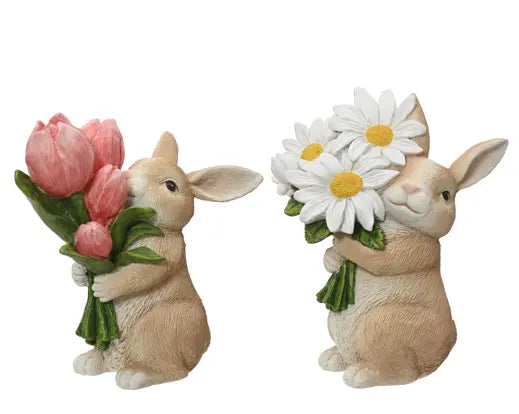 Garden Foggia - Coniglio Con Fiori H 19cm Assortito