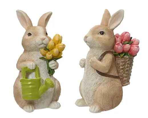 Garden Foggia - Coniglio Con Fiori Cesto H 14.5cm