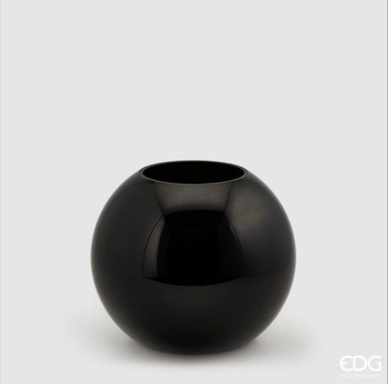 EDG - Vaso Sfera Vetro Molato Black H20cm