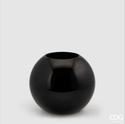 EDG - Vaso Sfera Vetro Molato Black H20cm