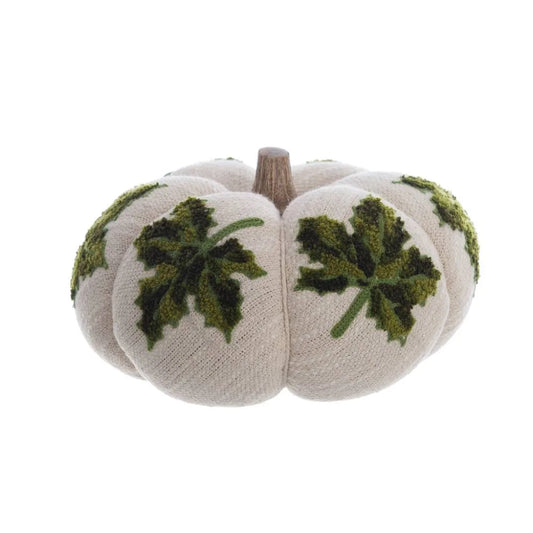 Blanc Mariclò- Zucca Decorativa Foglie Verdi 18x18x14 cm