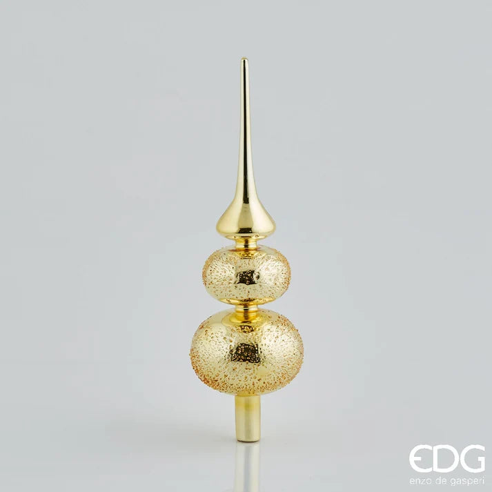EDG - Puntale per Albero di Natale in Vetro con 2 Sfere Decorate H 35 cm