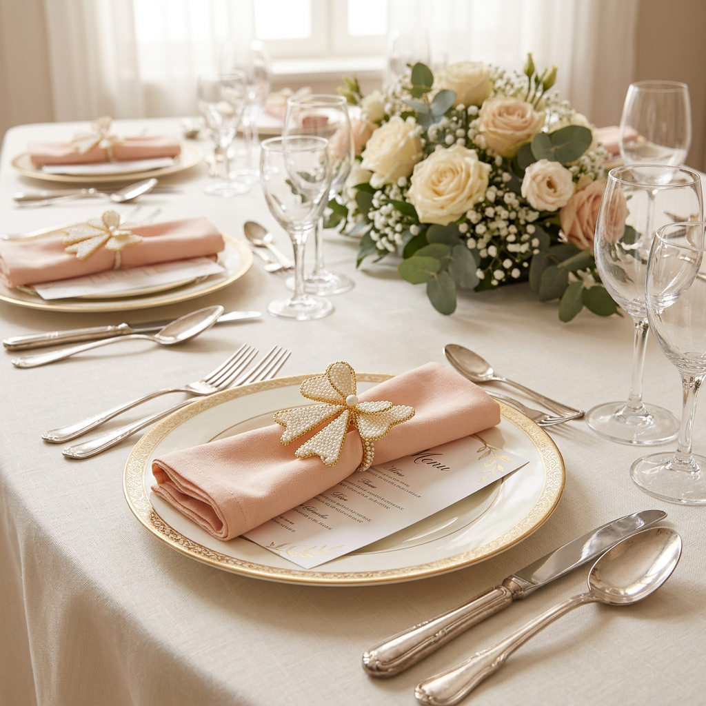 EDG - Portatovagliolo Natale Fiocco D 6 Cm White