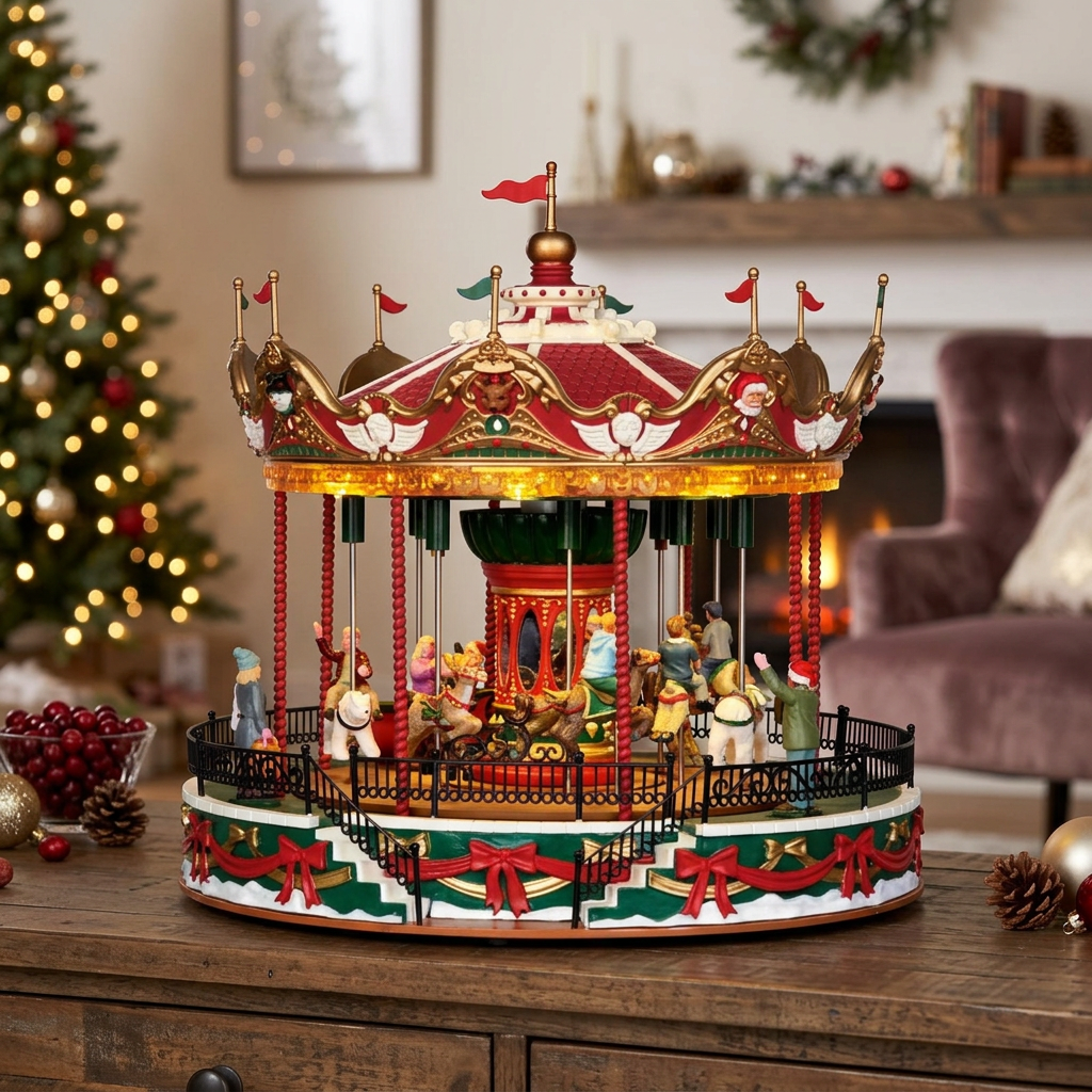 Lemax - Santa Carousel con Alimentatore 4.5V