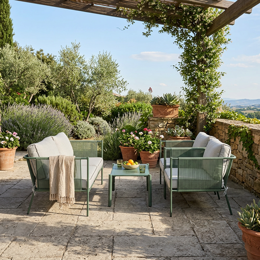 Garden Foggia - Salotto Metallo Pvc e Corda