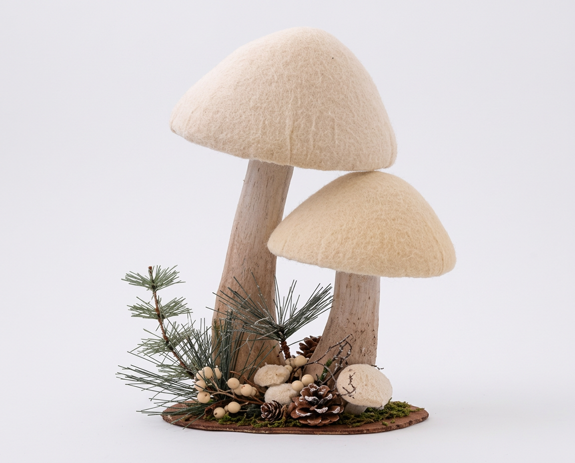 Garden Foggia - Decoro Funghi Su Base Legno