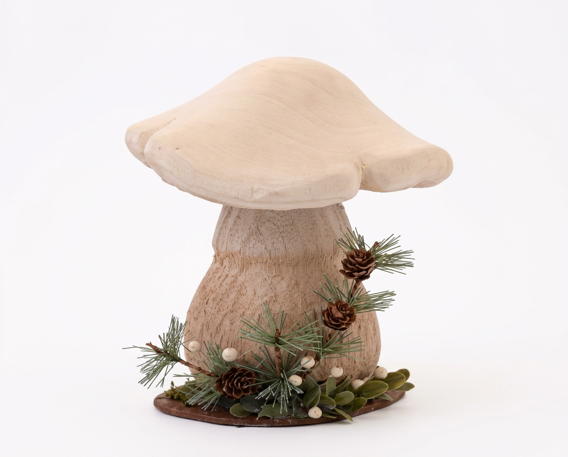 Garden Foggia - Decoro Fungo Su Base Legno