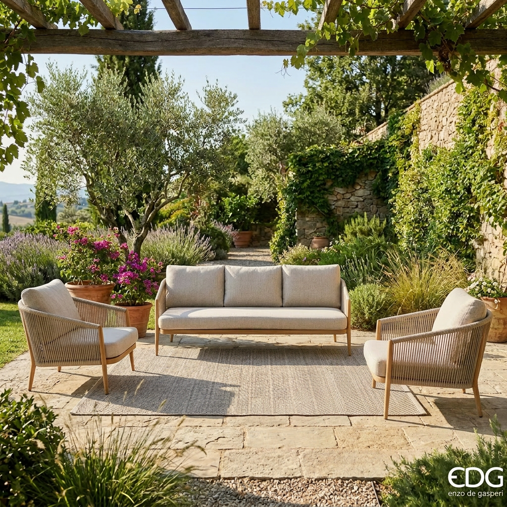 EDG - Set da Giardino Corde 3 Pezzi – Grigio Chiaro