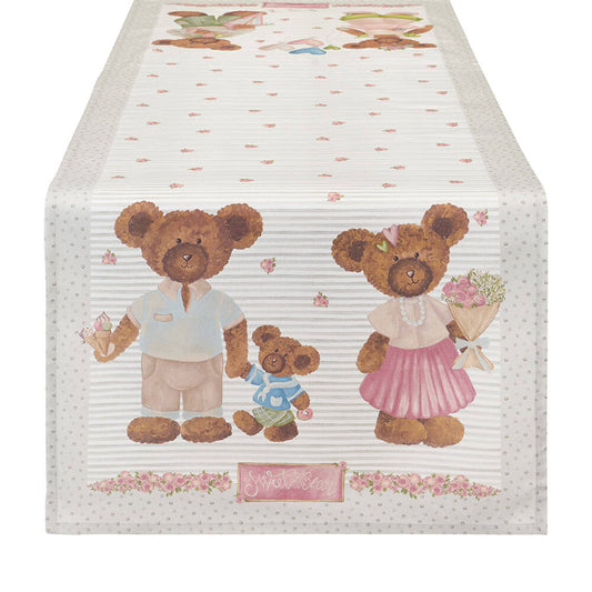 Nuvole di Stoffa - Runner Sweet Bear Righe 50×150 cm