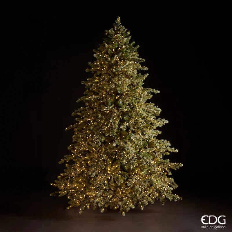 EDG - Albero di Natale Pino Argentato H2100 cm con 4000 Mini Led