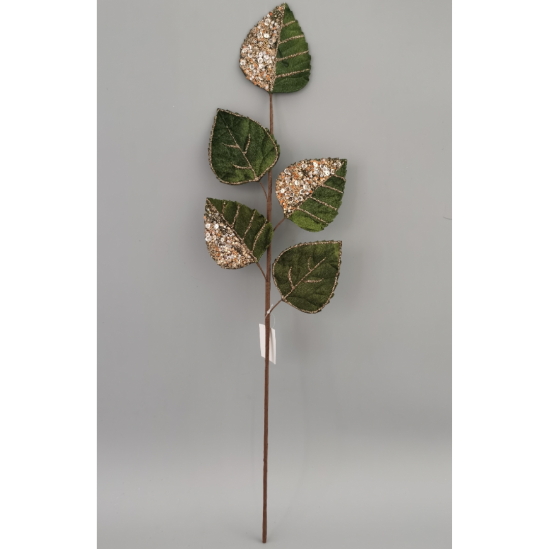 Garden Foggia - Branch Green Leaves Velvet H 69