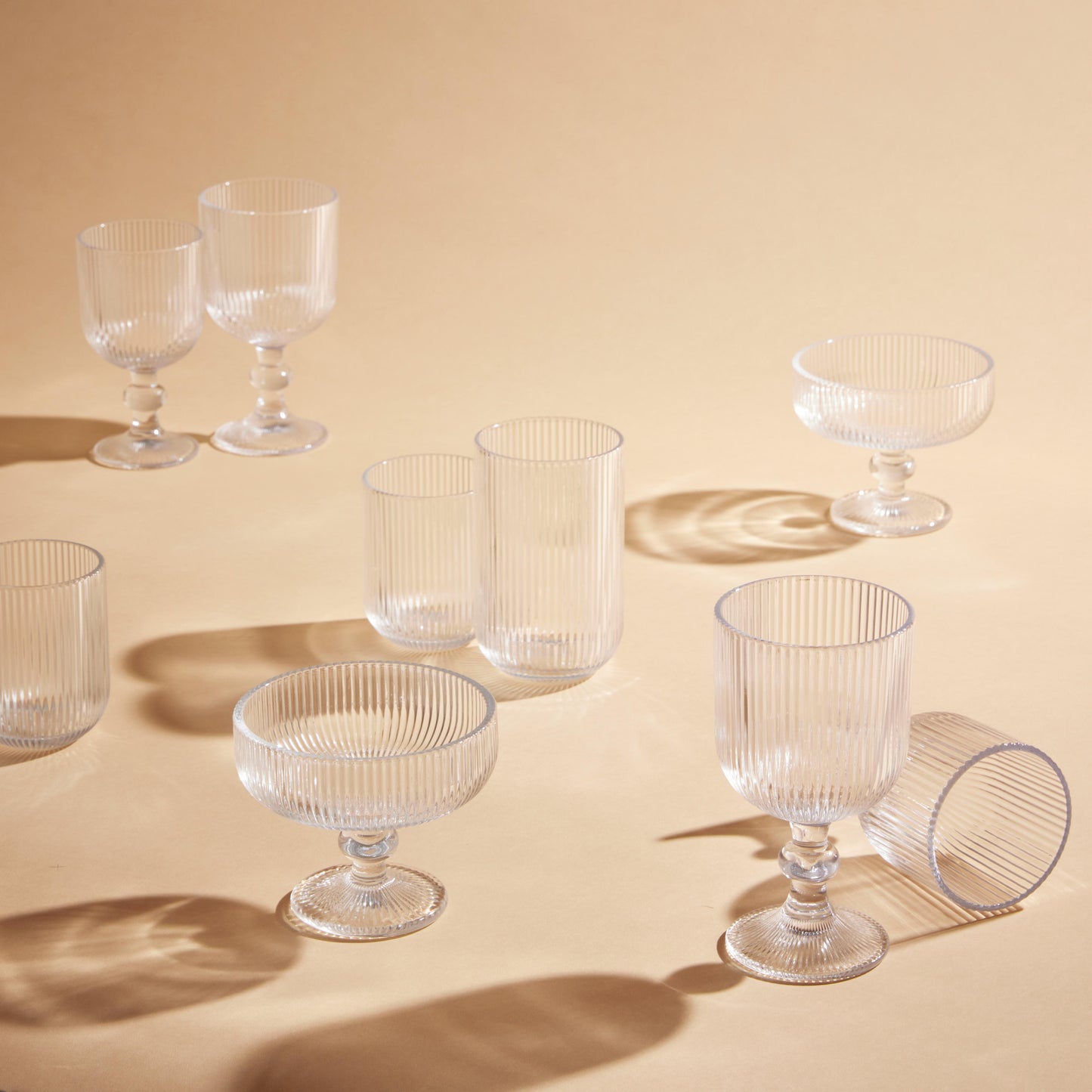 EDG Enzo De Gasperi - Set 6 Calici Acqua Righe H14 D8 cm