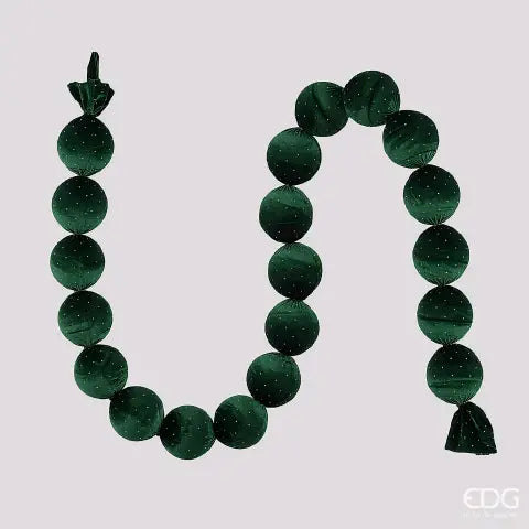 EDG - Festone Natalizio 20 Palle Brillanti Verde Scuro Ø8 cm L180 cm