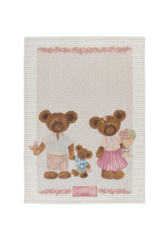 Nuvole di Stoffa - Strofinaccio Sweet Bear Fiori 50×70