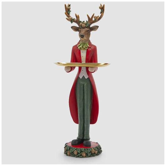 EDG Enzo De Gasperi – Decoro Renna con vassoio in poliresina altezza 61 cm