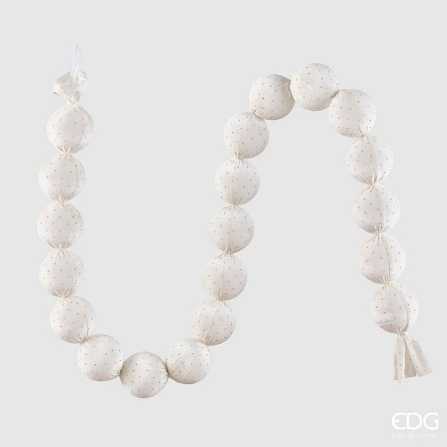 EDG - Festone Natalizio 20 Palle Bianco Ø8 cm L180 cm